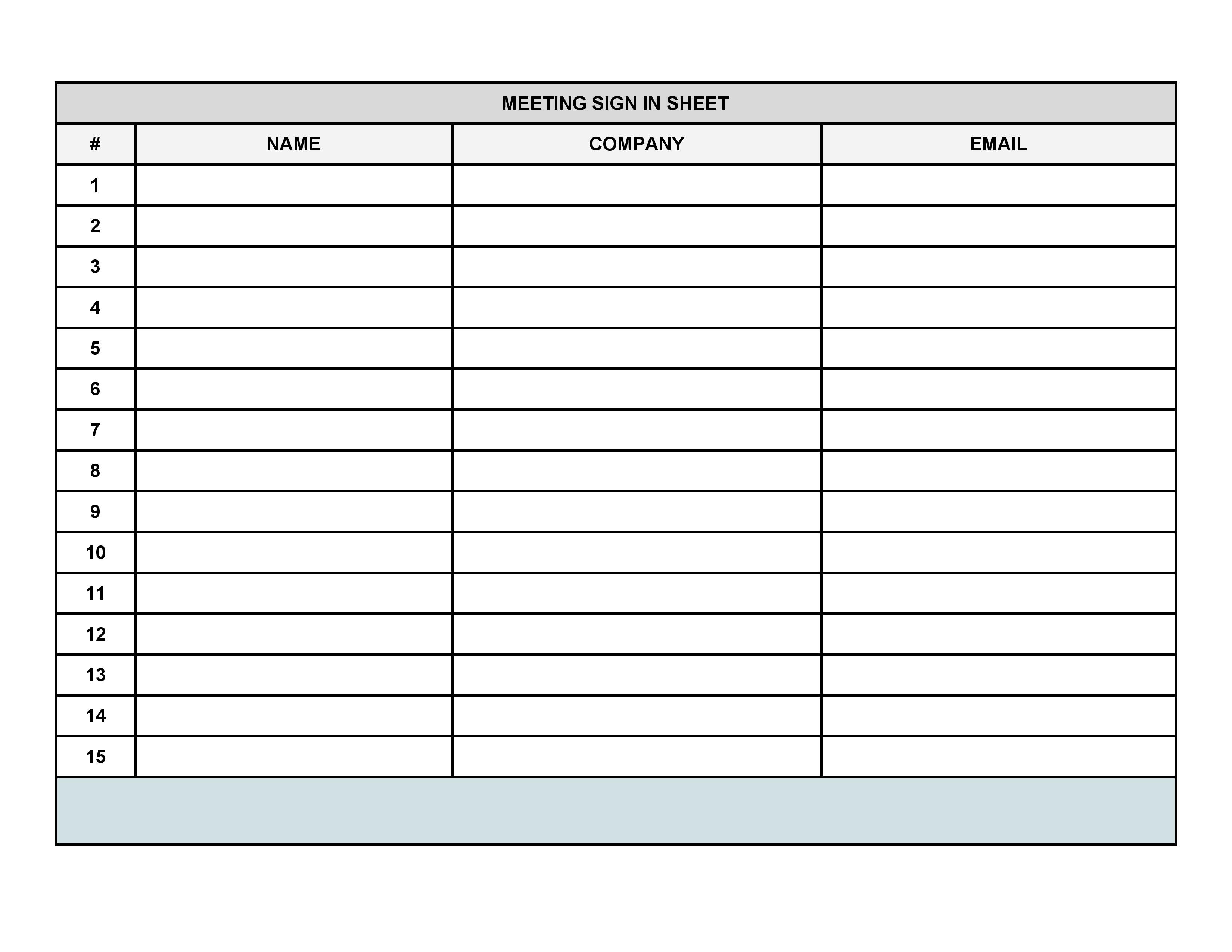 Meeting Sign In Sheet Within Meeting Sign In Sheet Template